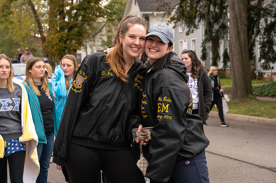 Greek life members at Homecoming Parade