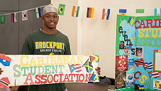 Student from the Caribbean Student Association tabling at the Multicultural Mixer
