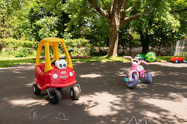 Toy bikes and cars for children to ride on