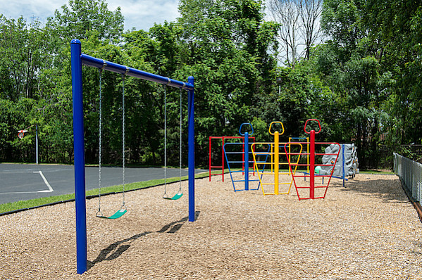 Outdoor playground with swings