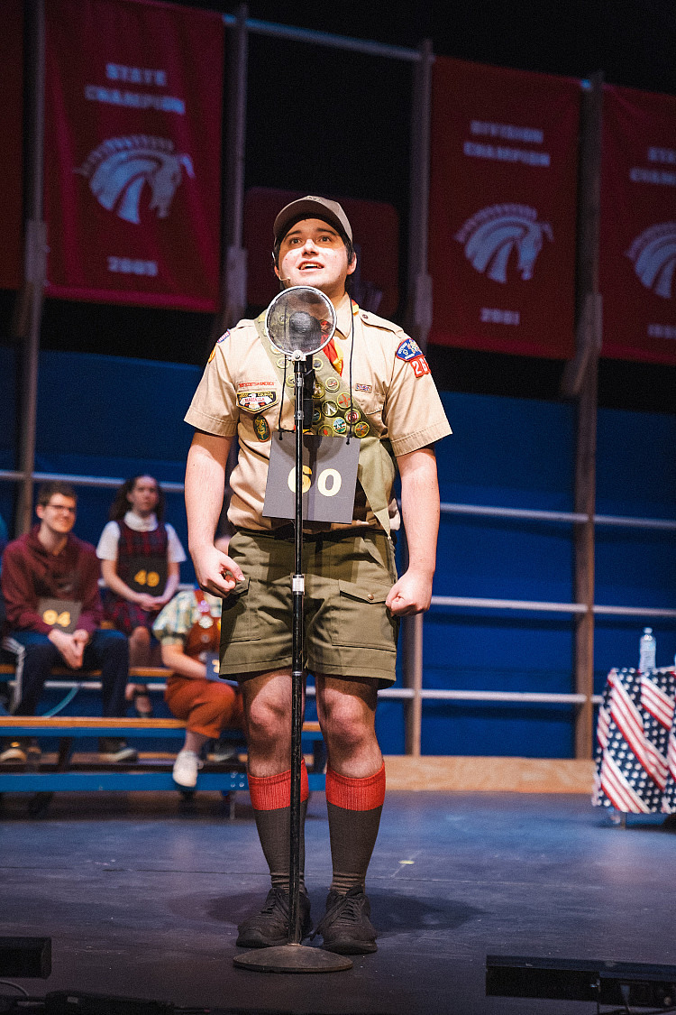 Student on stage during a theatre performance