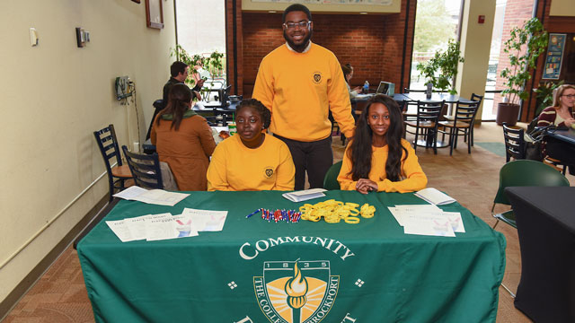 Students tabling at community event