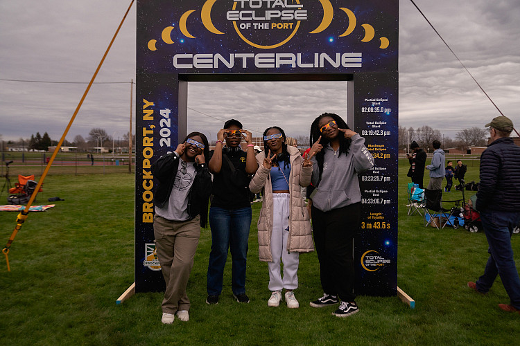 Four students on the centerline
