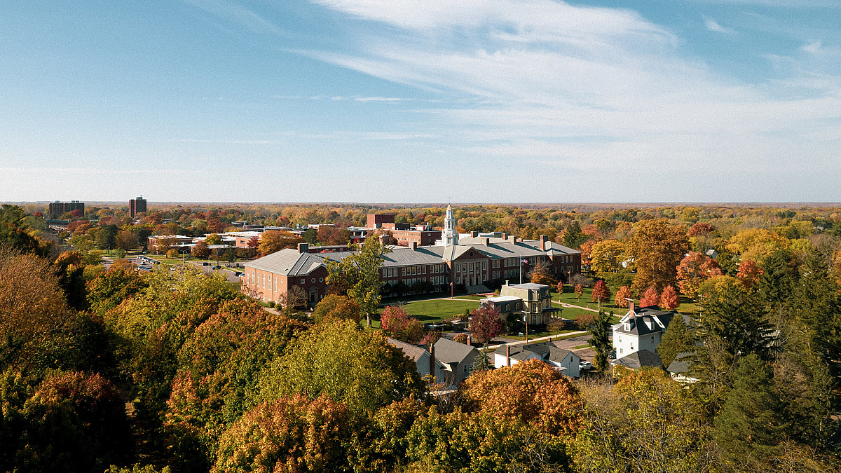 Hartwell Hall Autumn Drone Shot