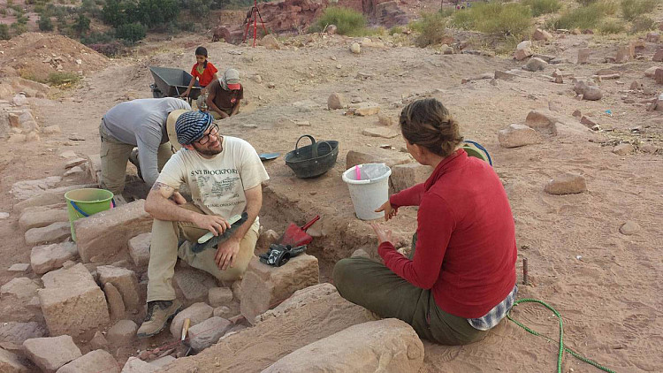 Students working
