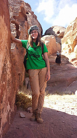 Student hiking