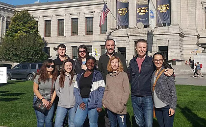 Students on a field trip in Boston