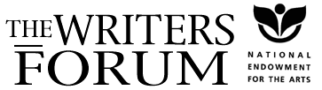 The Writers Forum logo, National Endowment for the Arts