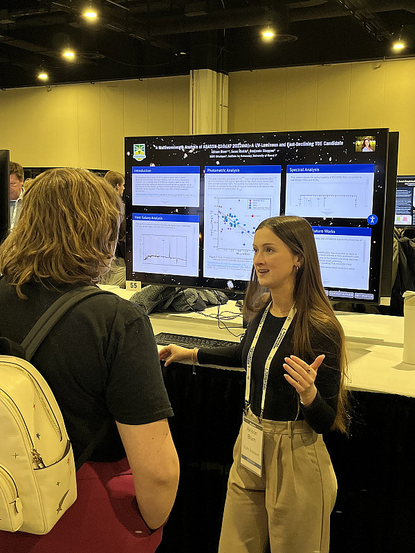 Physics major Allison Blum presents research at the 245th meeting of the American Astronomical Society