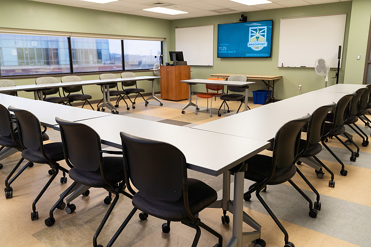 Photo of the inside of a classroom at Brockport Downtown