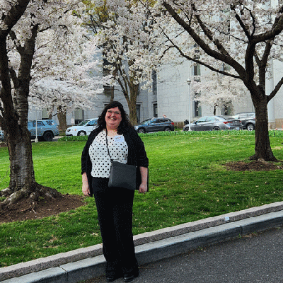 Christina Mortellaro in Washington, DC advocating with advocating for TRIO students with the US Congressional representatives
