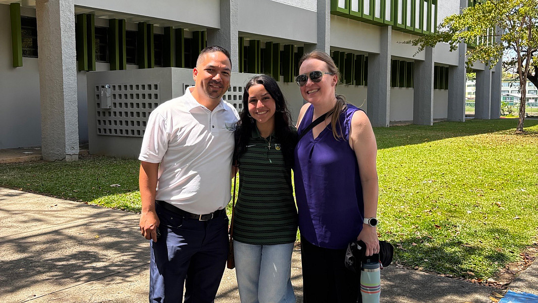 (left to right) Dr. Christain Martinez, Gabriela Guerrreo, and Dr. Julie Dearing in Puerto Rico