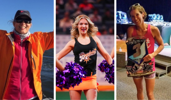 three women athletes side by side in collage