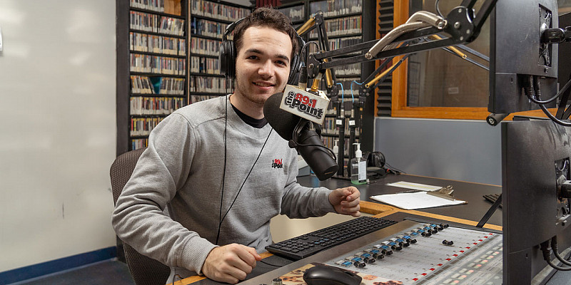 Hunter Wright at the 89.1 radio station.