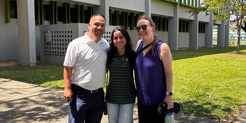(left to right) Dr. Christain Martinez, Gabriela Guerrreo, and Dr. Julie Dearing in Puerto Rico
