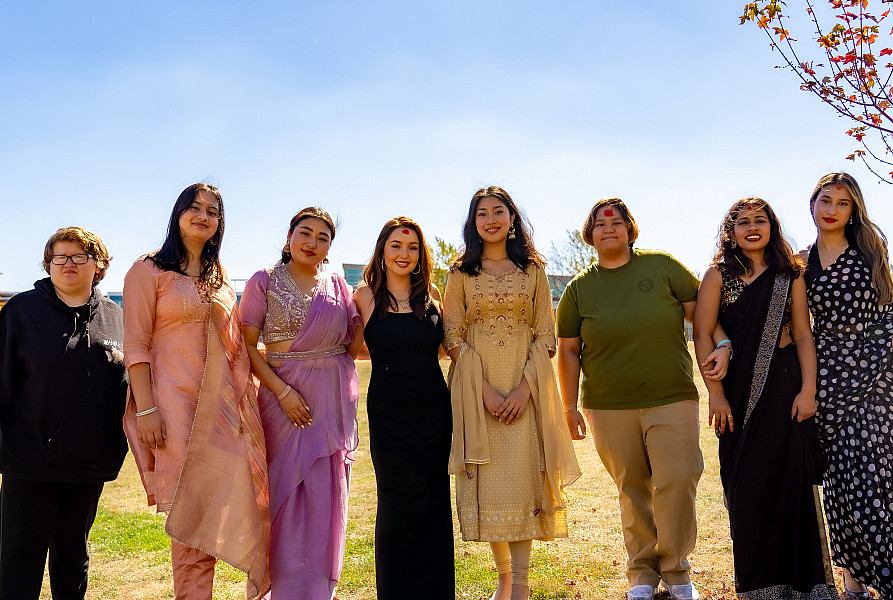 Members of the Asian and Pacific Islander Student Association at the Dashain Celebration on campus.